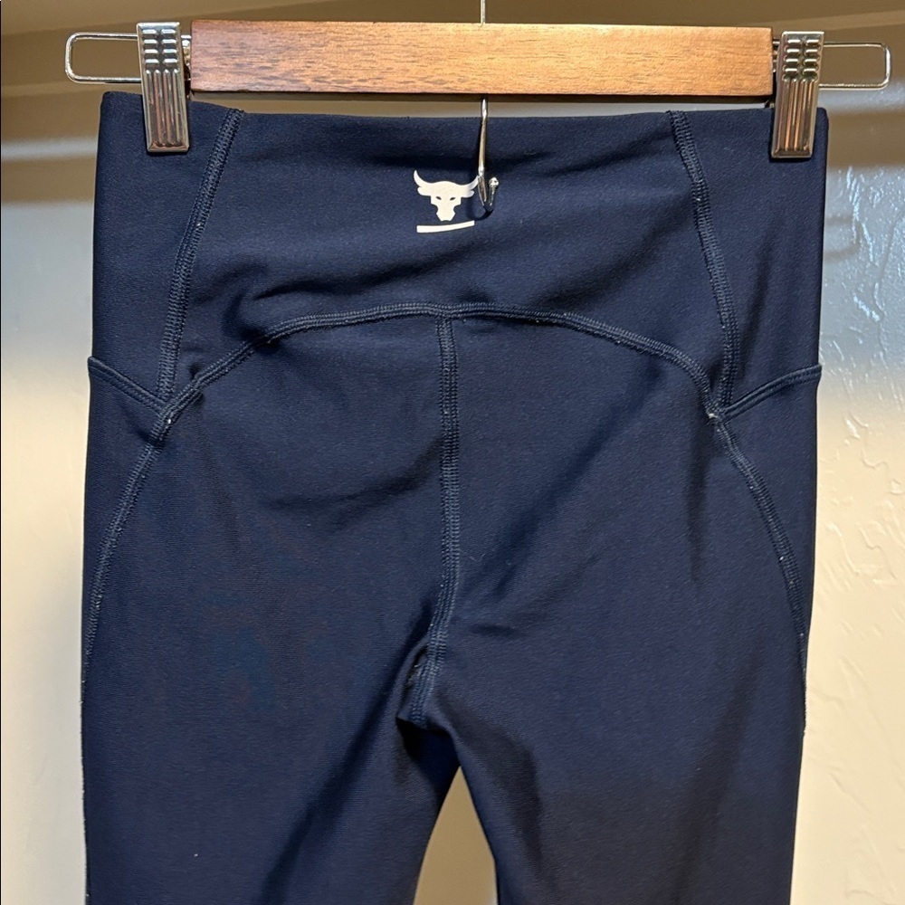 Under Armour Navy Leggings with Logo - Picture 4 of 5